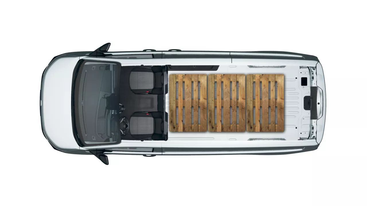 VW Transporter Kastenwagen mit langem Radstand und Platz für drei EURO2 Paletten