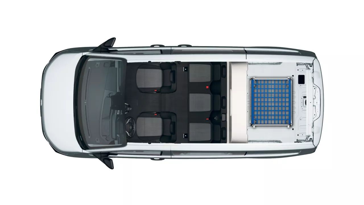 VW Transporter Kastenwagen 5 Sitzer mit Platz für einen Rollcontainer