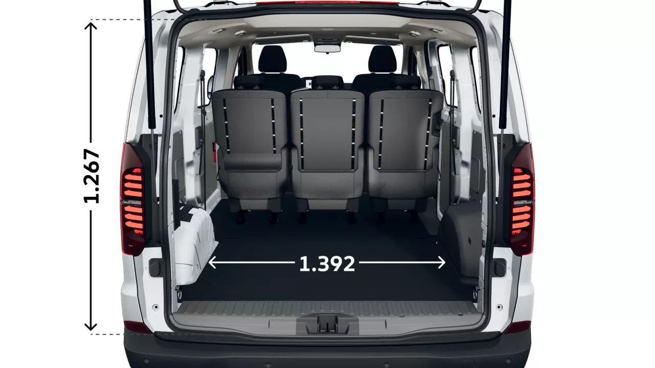 VW Transporter Kombi Breite und Höhe des Laderaums