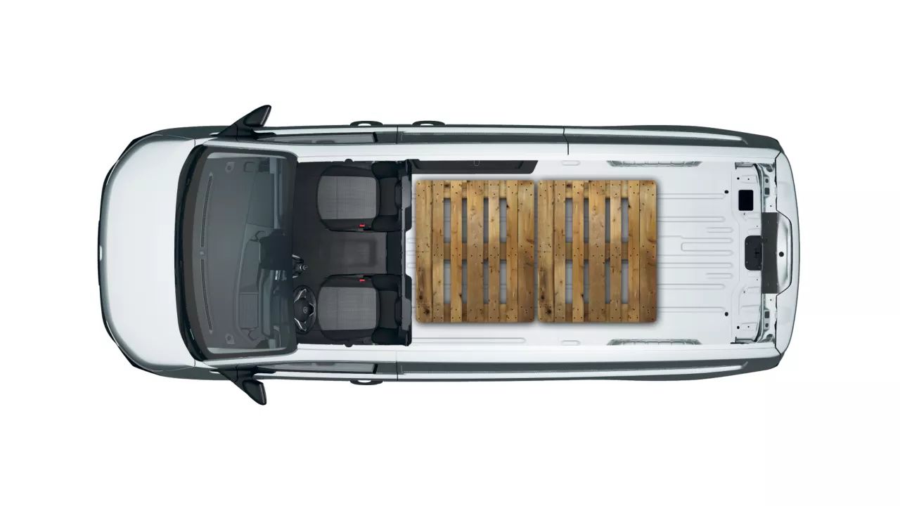 VW Transporter Kastenwagen mit langem Radstand und Platz für zwei EURO3 Paletten