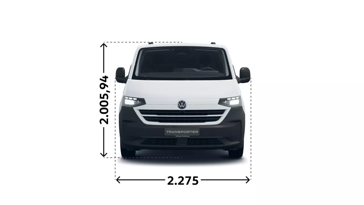 VW Transporter Kastenwagen Höhe und Breite